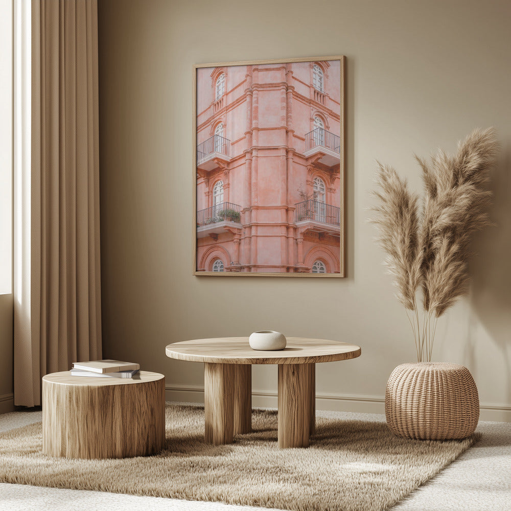 Pastel Pink Umbria | Italy travel photography Poster