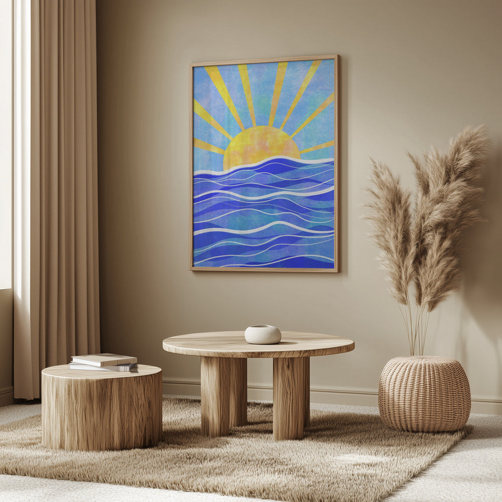 Sea Sunset Blue Poster