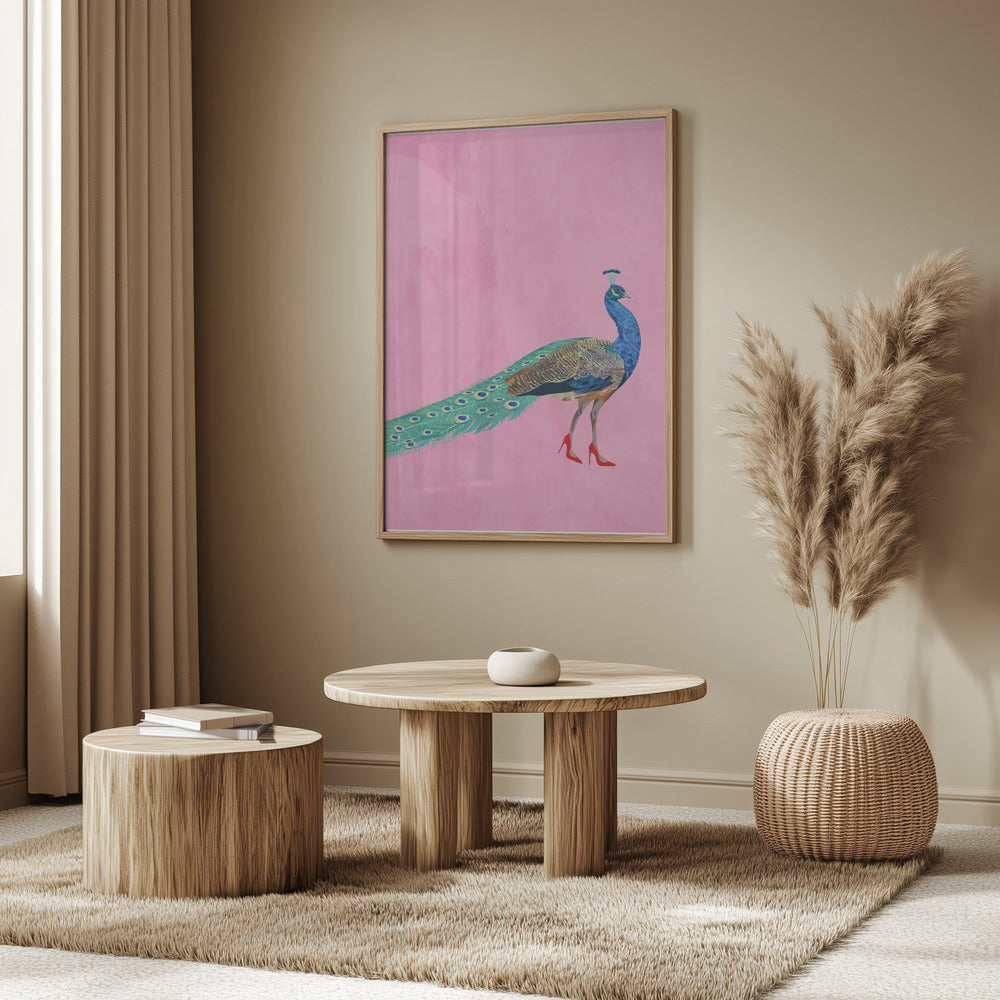 Peacock wearing heels Poster