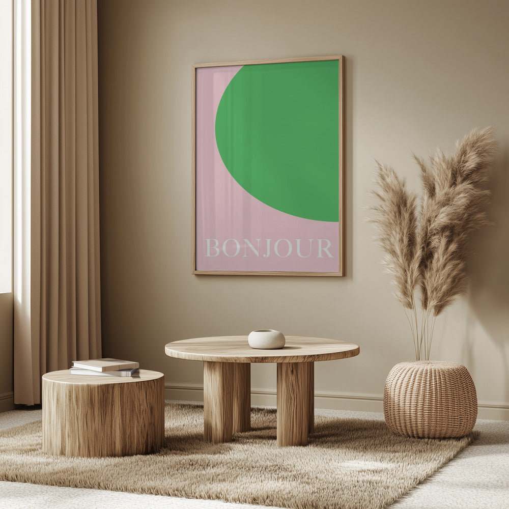 Bonjourpinkgreen Size24x36 Poster