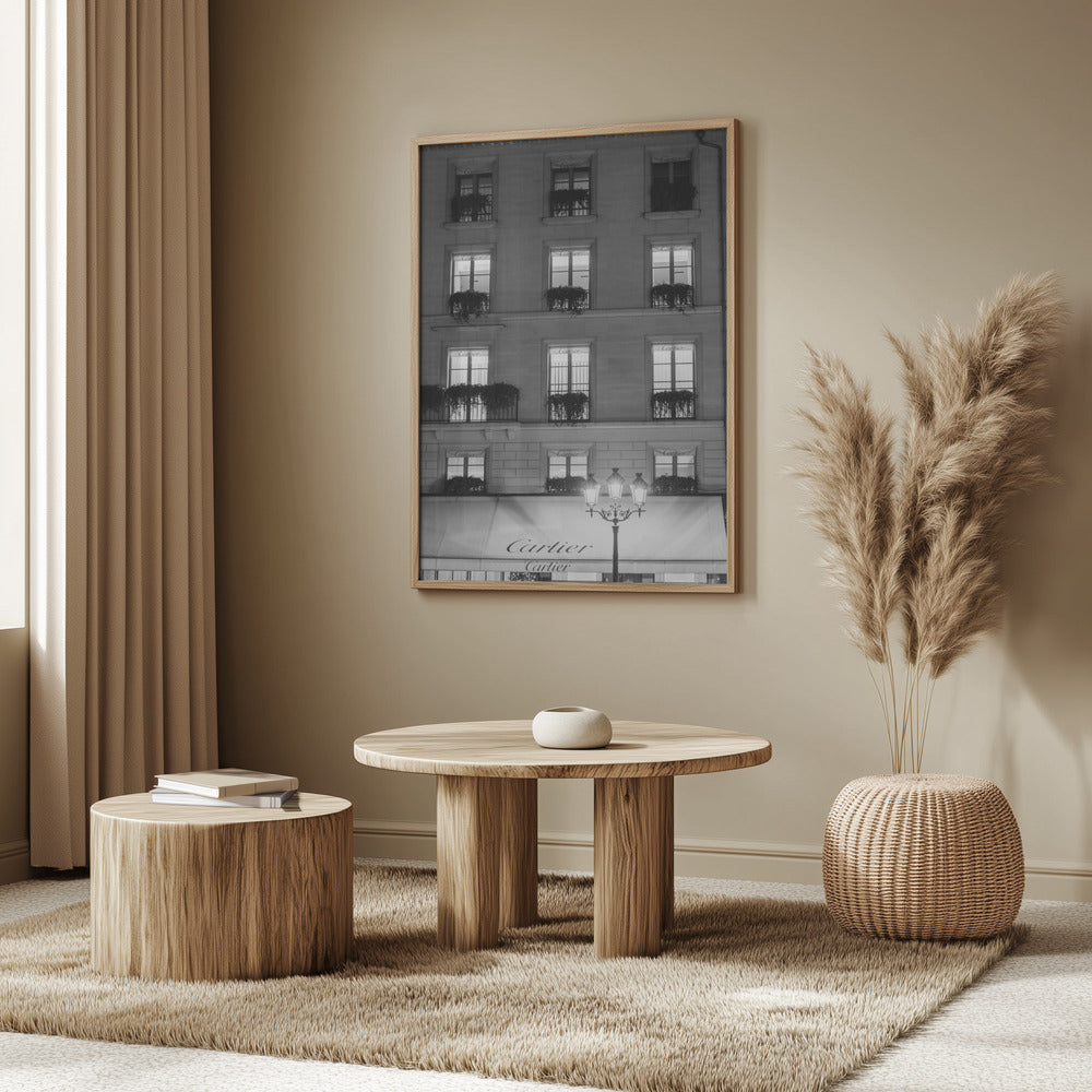 Paris Place Vendome Black and White Poster