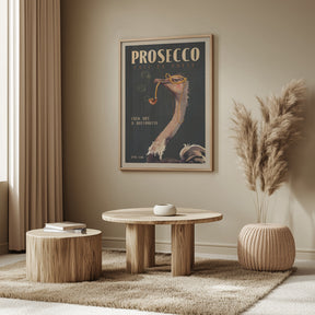 Art Deco Prosecco Wall Art Of An Ostrich Poster