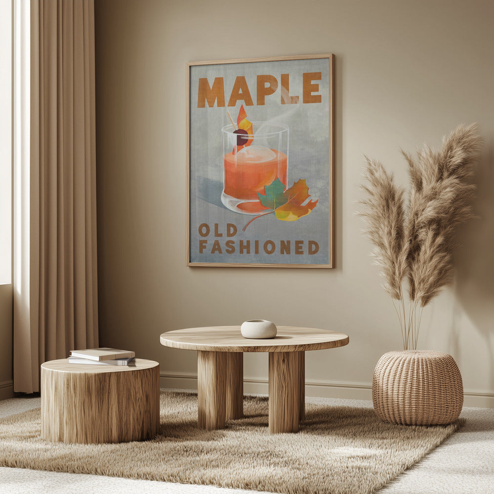 Maple Old Fashioned Cocktail Poster