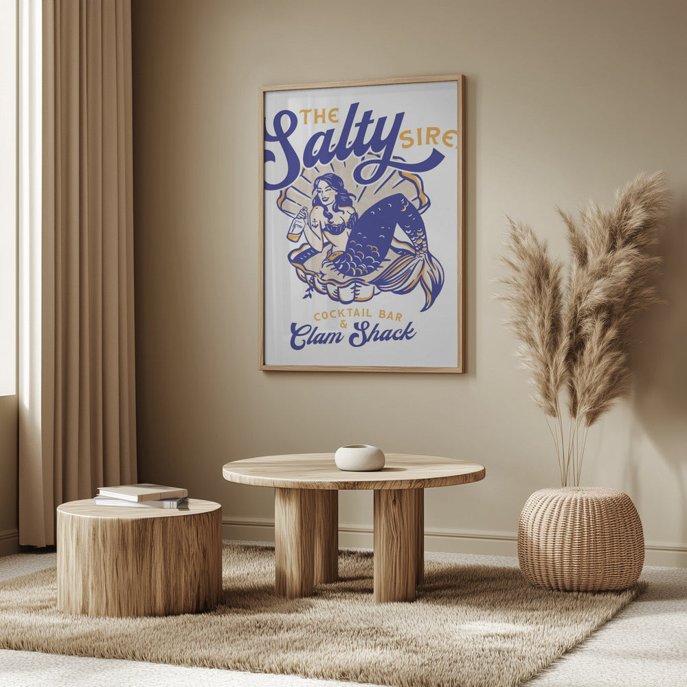 Salty Siren Cocktail Bar &amp; Clam Shack Mermaid Poster