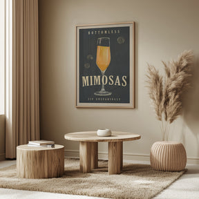 Bottomless Mimosas Art Deco Cocktail Bar Art Poster