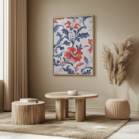 Floral In Blue and Red Poster