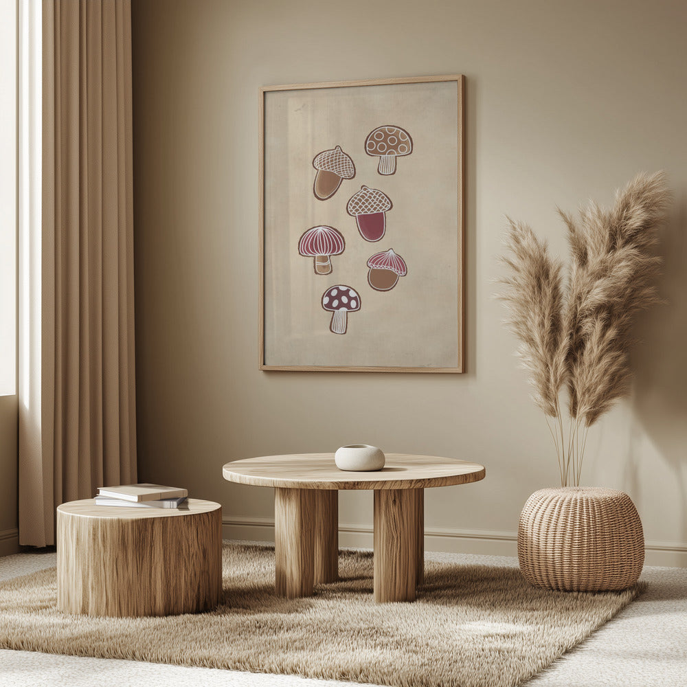 Acorn and mushroom cookies Poster