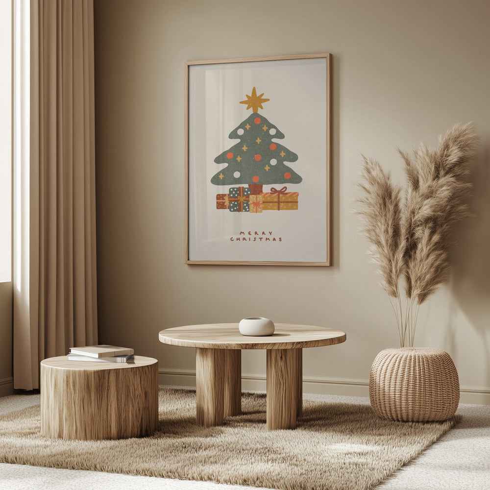 Christmas tree with gifts Poster
