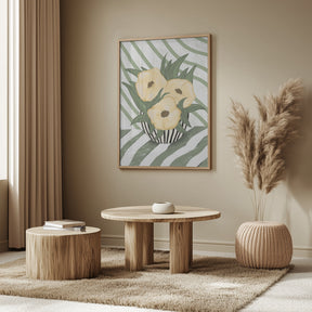 Yellow poppies in vase Poster