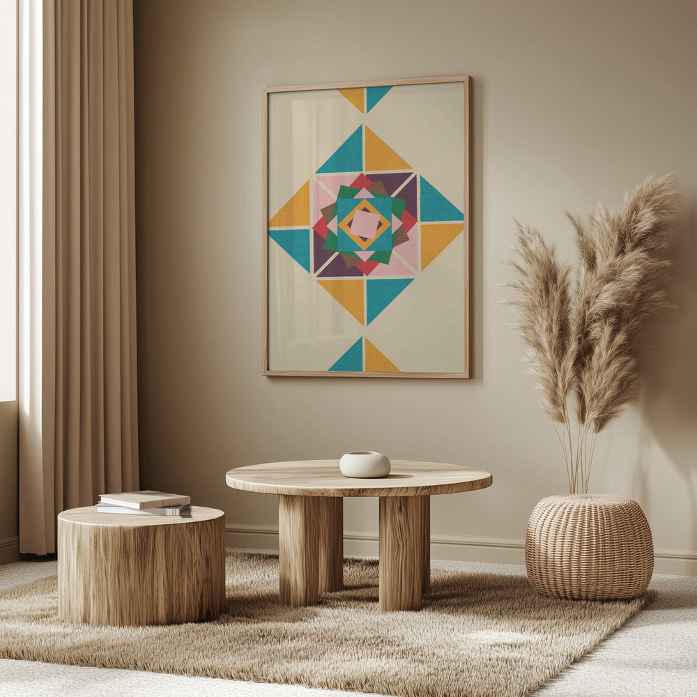 Wind Rose Beige Poster