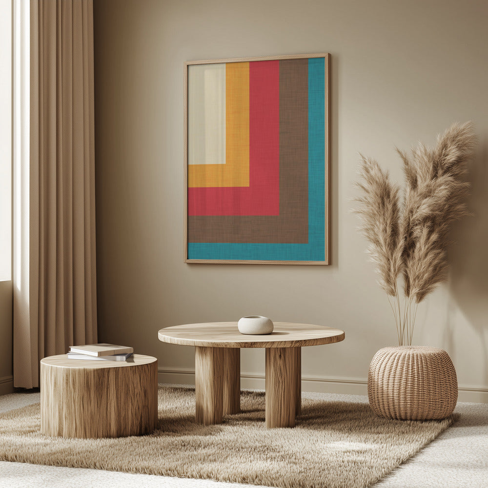 Abstract Mod Cube Beige Poster