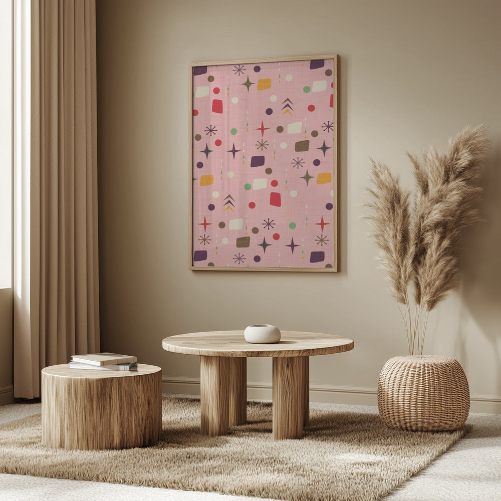 Atomic Pattern Pink Purple Poster