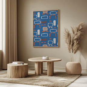 Mod Outline Blue    Rectangular   Din   Susana Costa Poster