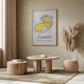 Food Art - Lemons Paris Fruit Market Poster