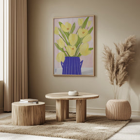 Yellow Tulips In a Vase Poster