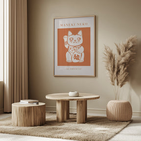 Maneki-neko Cat Orange Poster