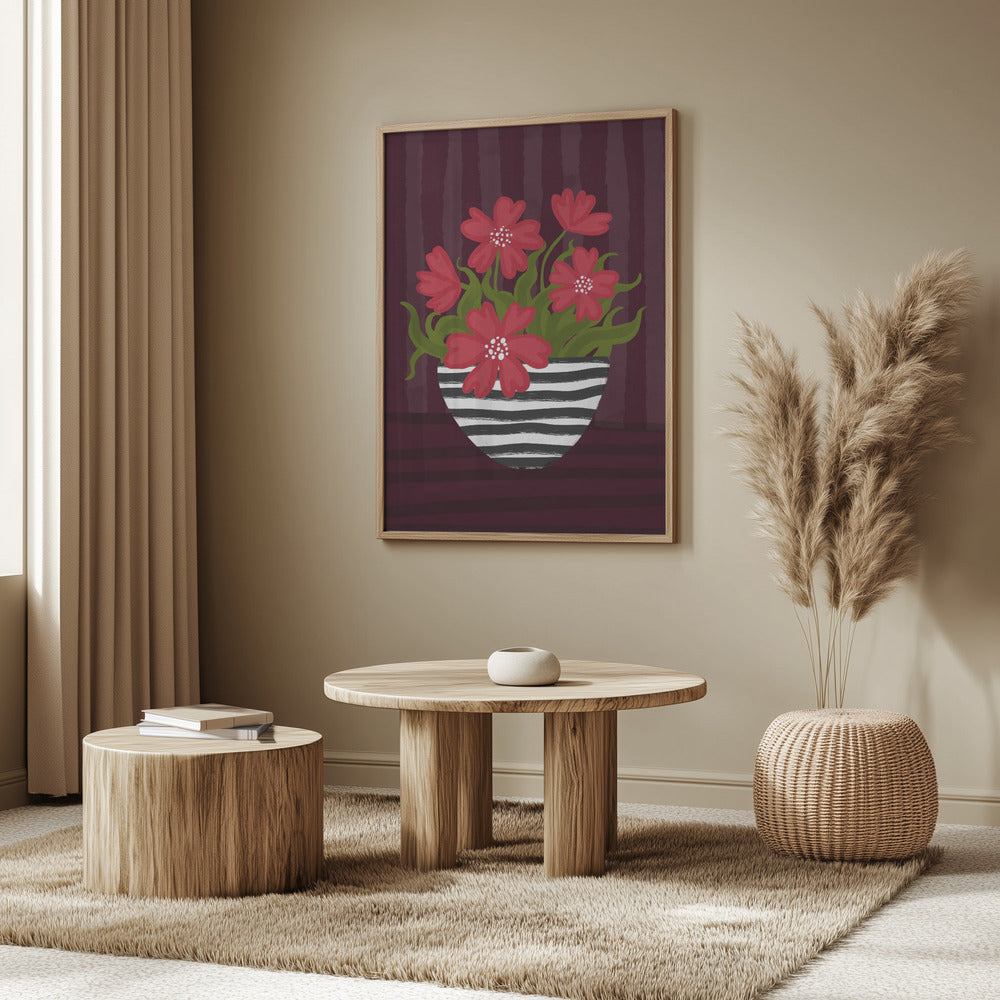 Striped Vase Poster