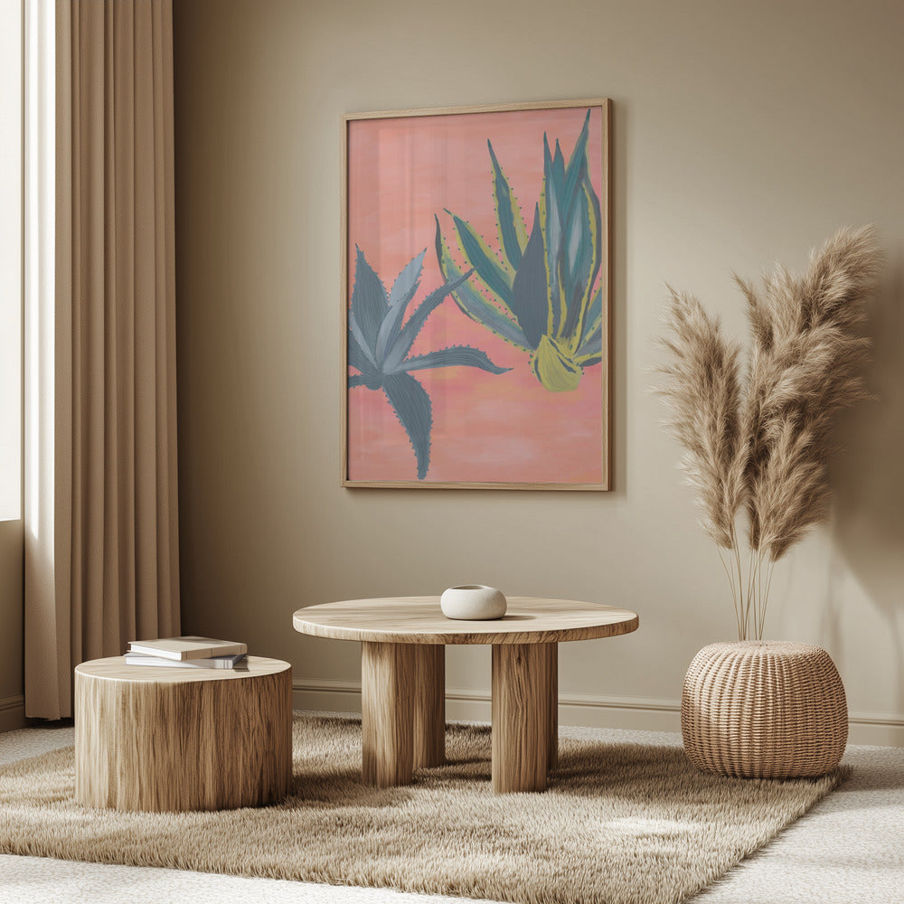 Pink Coral Cacti Poster