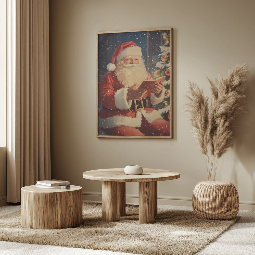 Santa Reading I Poster