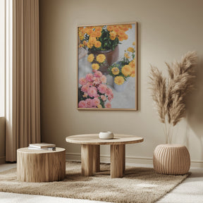 Chrysanthemum Blooms | Autumn Floral Still Life Poster