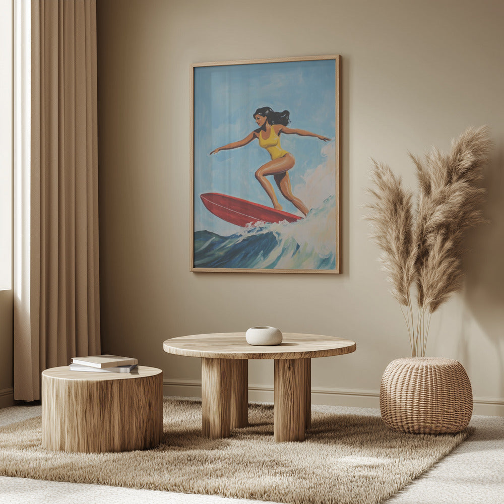 Surfing Girl Poster