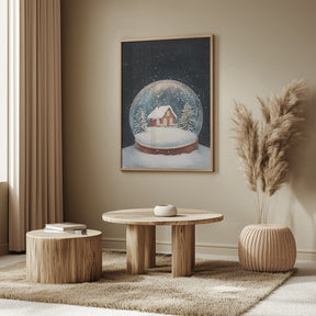 Snow Town Globe Poster