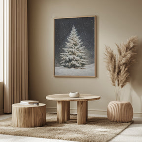 Snowfall Christmas Tree Poster