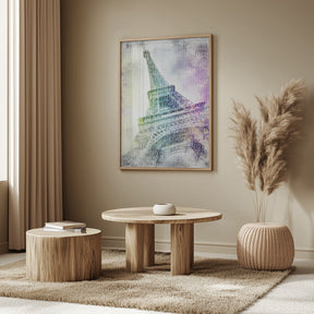 PARIS Watercolor Eiffel Tower Poster