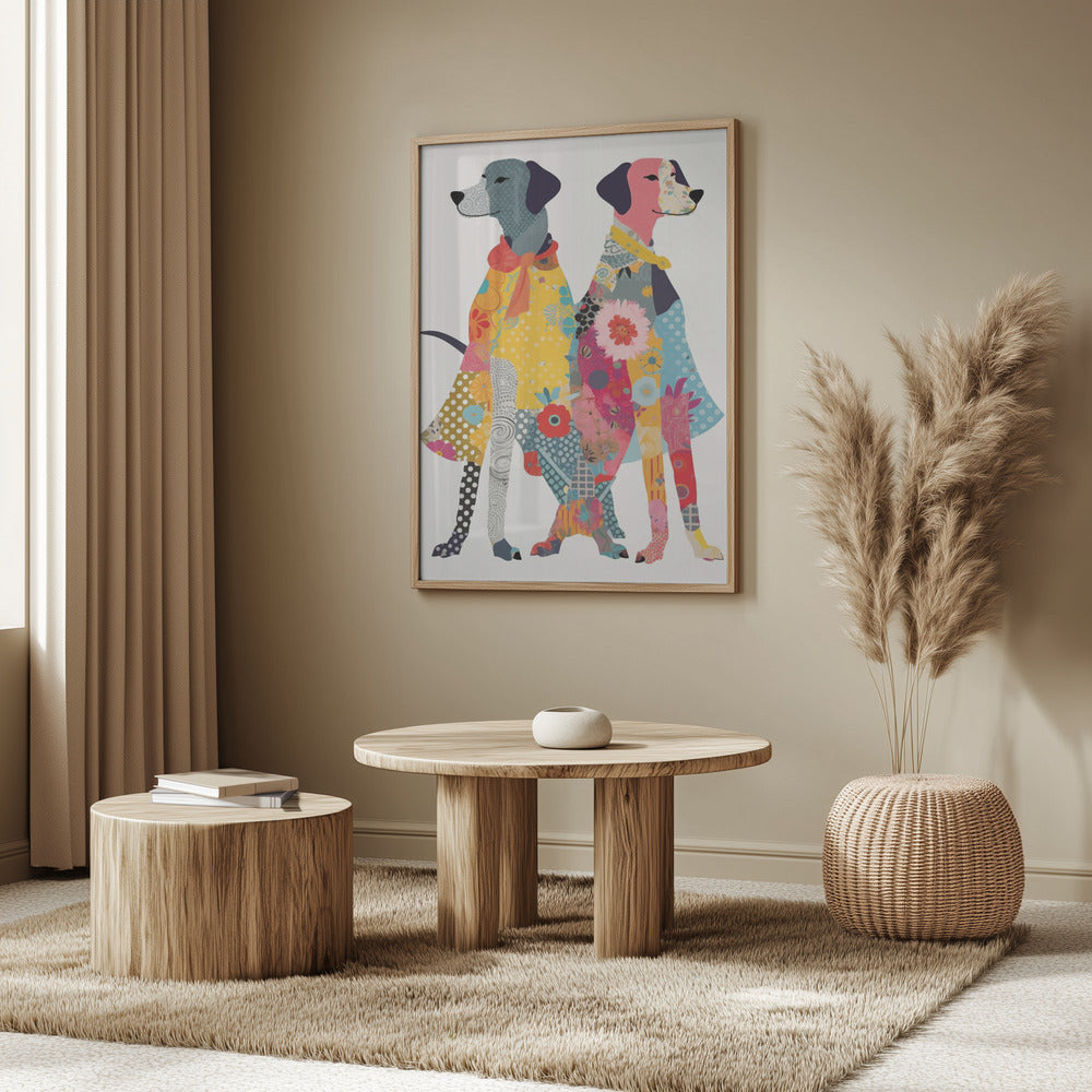 Colorful Dogs Poster