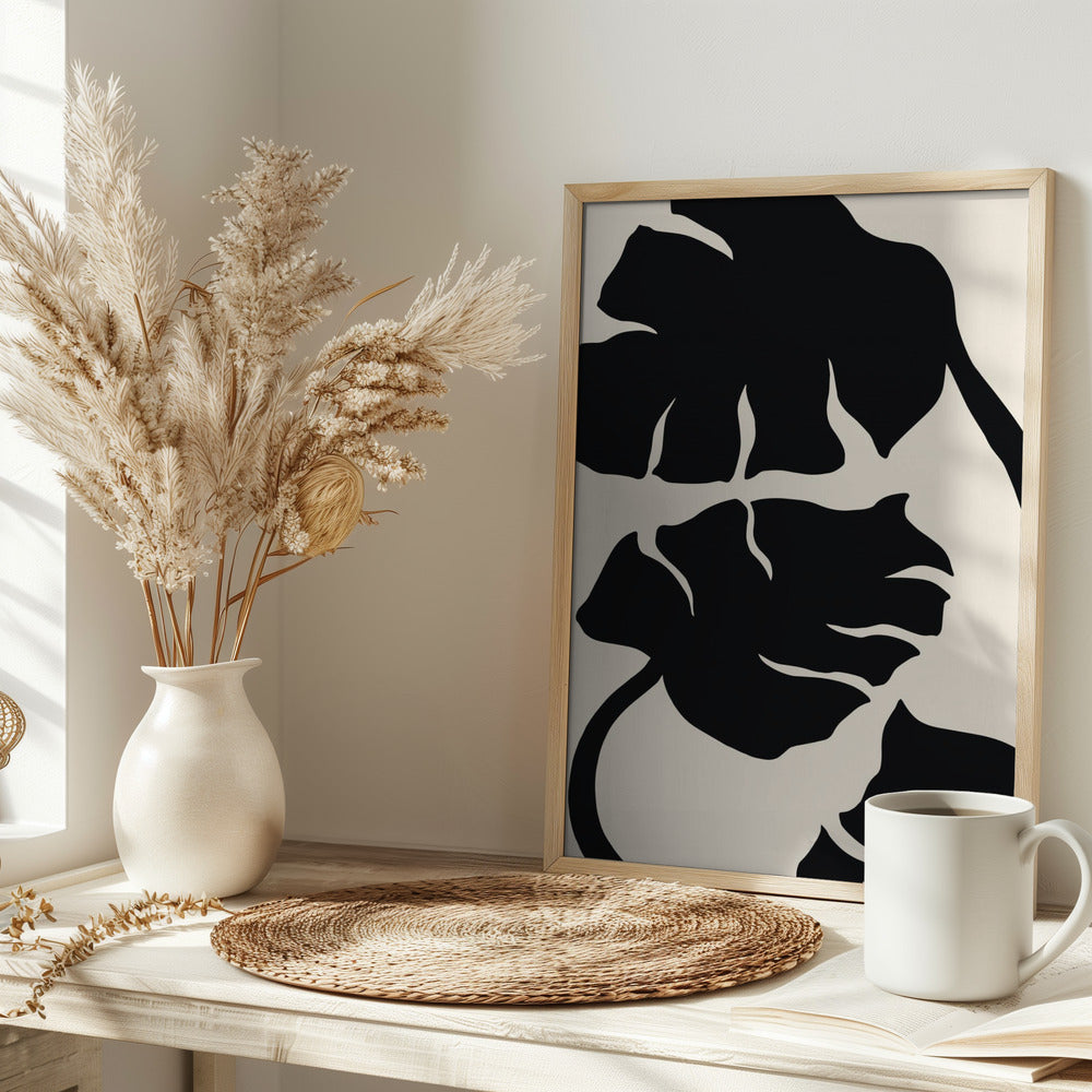 Monstera Black Poster