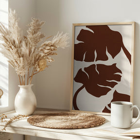 Monstera Canvas Brown Poster