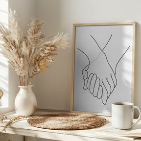 Holding Hands Lines Poster