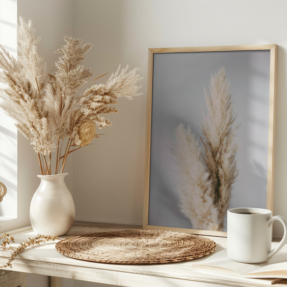 Pampas Grass Grey Poster