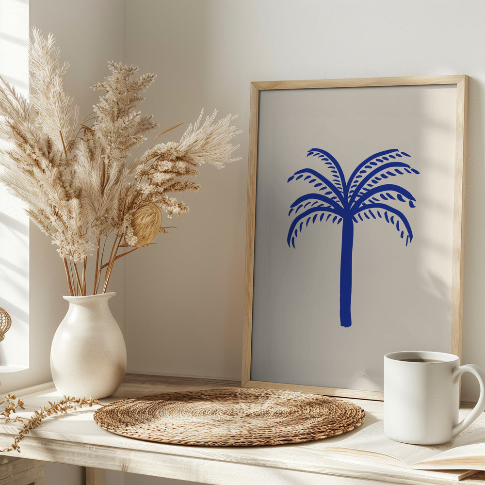 Blue Palm Poster