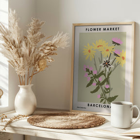 Flower Market Barcelona Poster