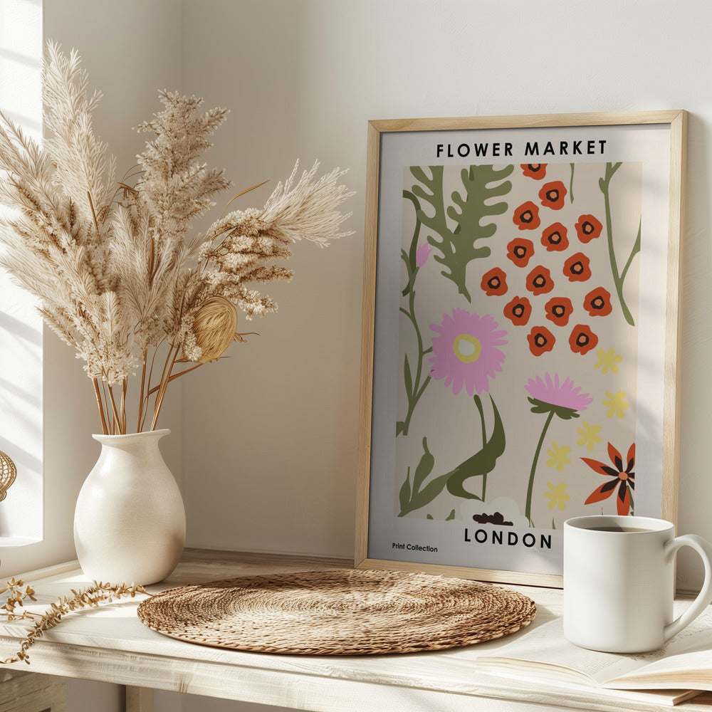Flower Market London Poster
