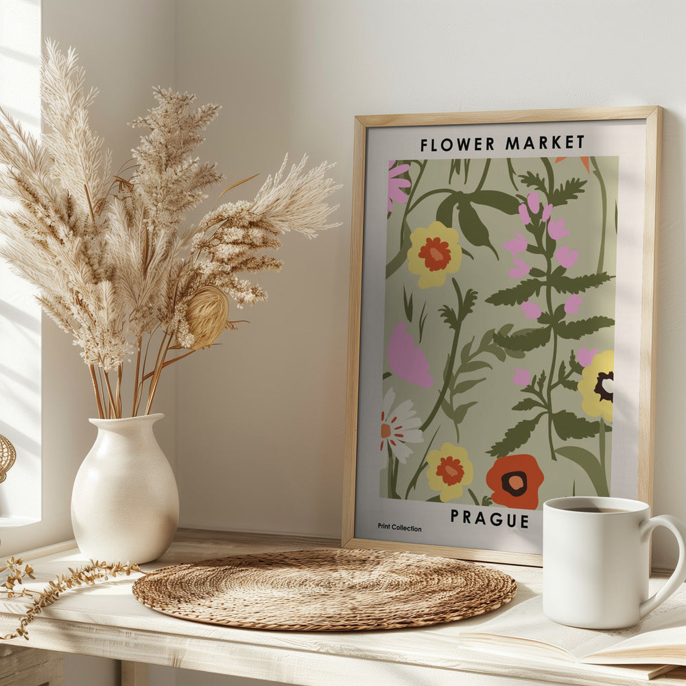 Flower Market Prague Poster