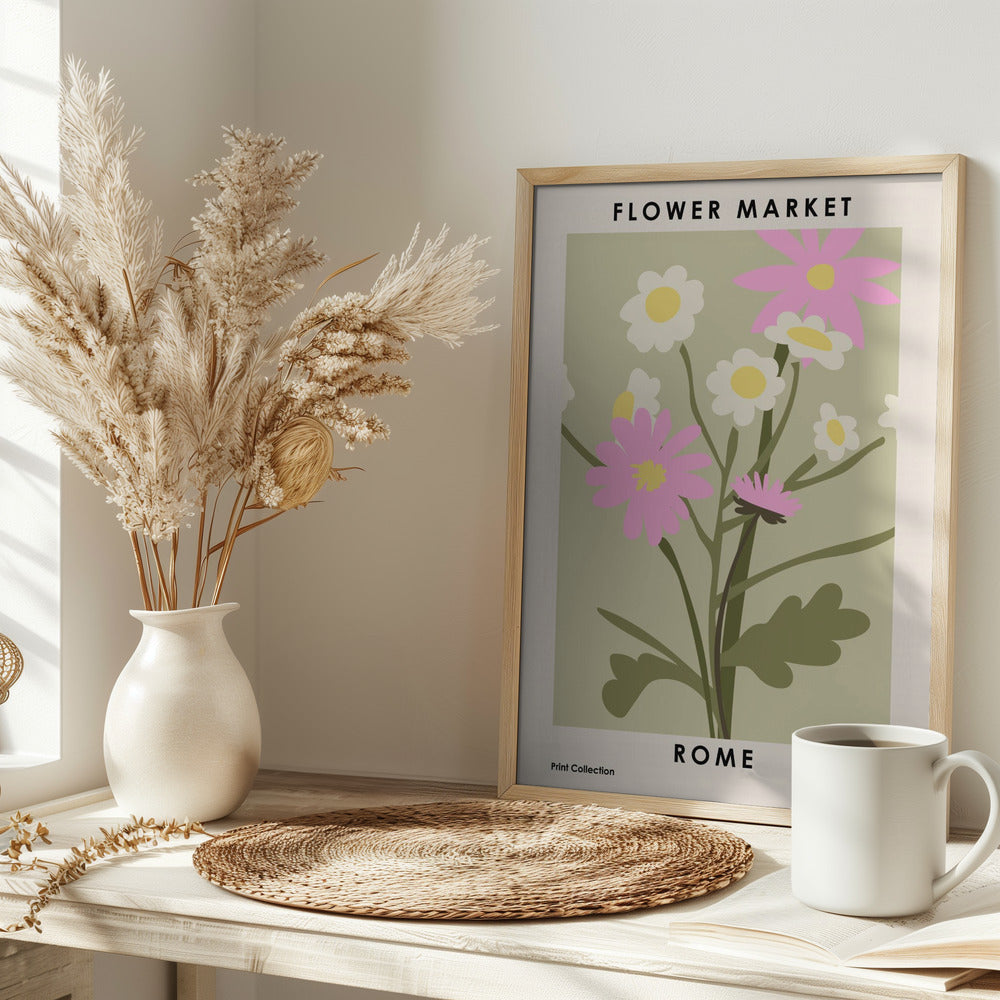 Flower Market Rome Poster