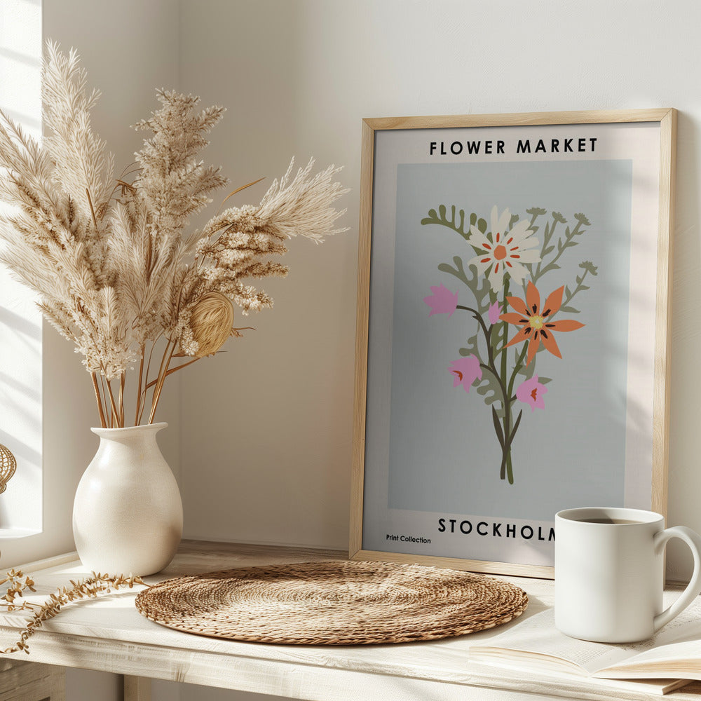 Flower Market Stockholm Poster