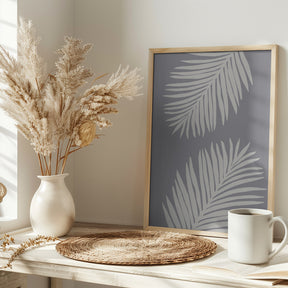 PALM LEAF 03 MEDIUM GRAY Poster