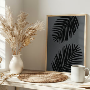 Palm Leaf Gray 02 Poster