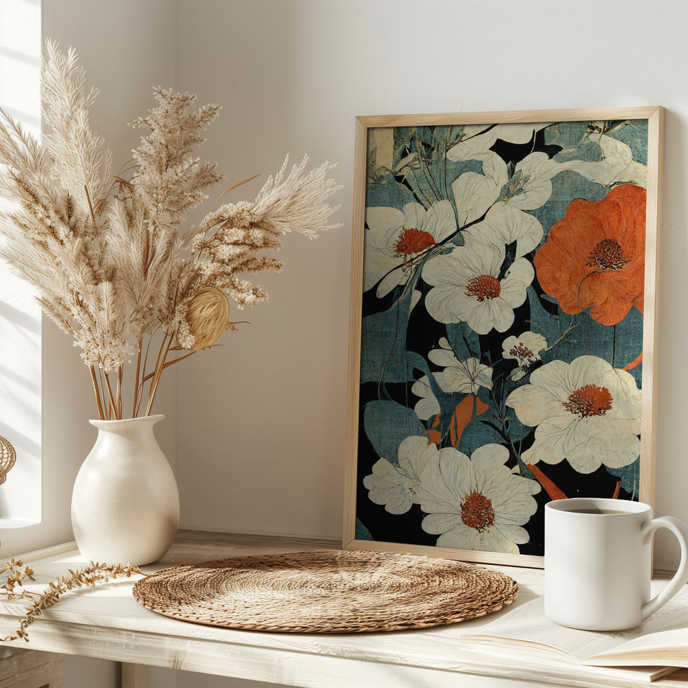 Asian Flowers Poster