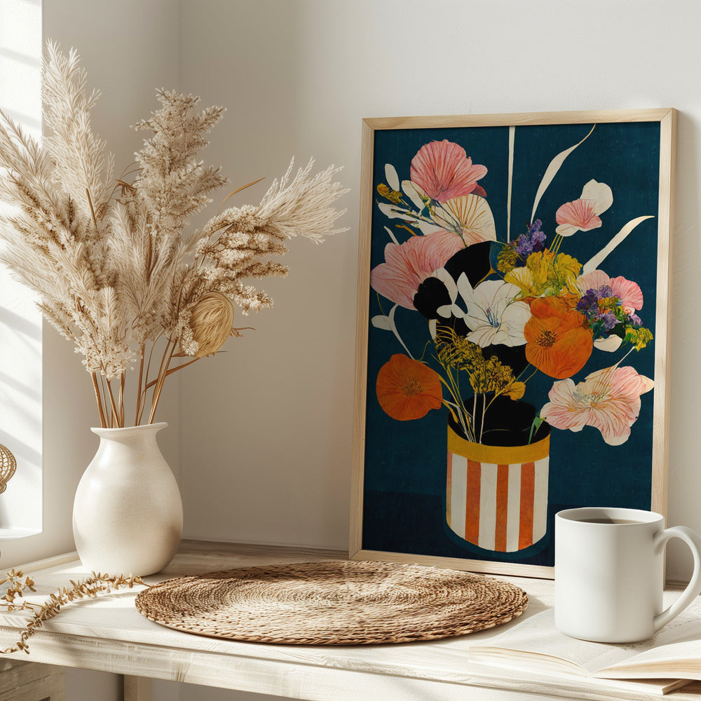 Flowers At Night Poster