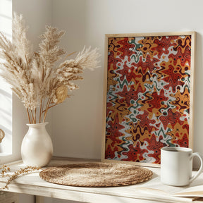 Liquid Red Orange Pattern Poster