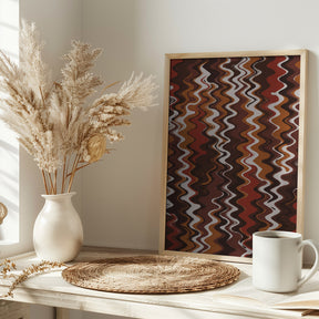 Earthy Color Zig Zag Pattern Poster