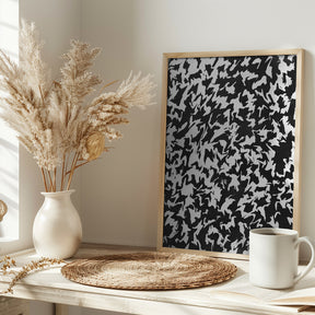 Black And White Zig Zag Pattern Poster