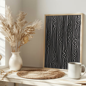 Waves in Stripes Pattern Poster