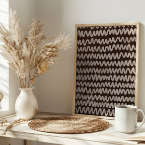 Beige ZigZag on Rusty Color Pattern Poster