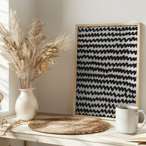 Simple Black ZigZag Pattern Poster