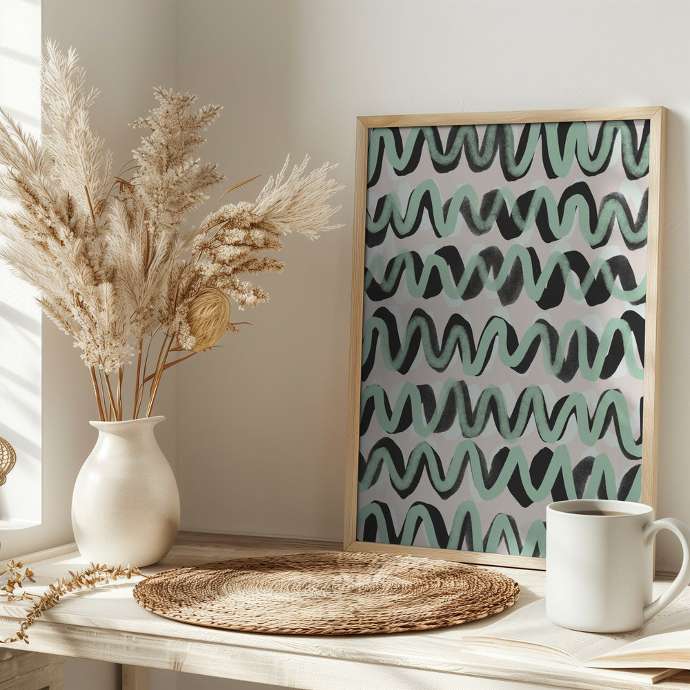 Turquoise ZigZag Pattern Poster